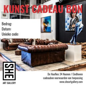 kunst cadeau bon galerie SHE Art Gallery Eindhoven Nuenen moderne kunst