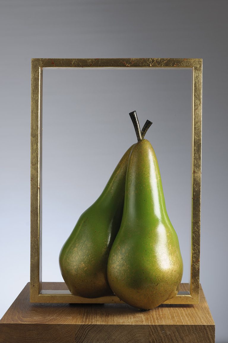 Peren in een keukenraam
